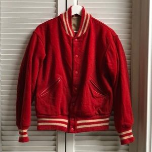 VTG Red Women’s Varsity Letterman Jacket sz 38
